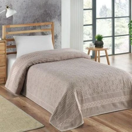 Простыня махровая 160*220 жаккард METEOR AZOR коричневый A231 в коробке