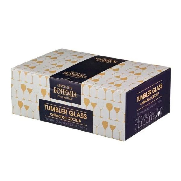 Стаканы для воды набор 6шт 420мл стекло СЕСИЛИЯ/КАДЮЛИЗ 910/2SE39/00000/420-661