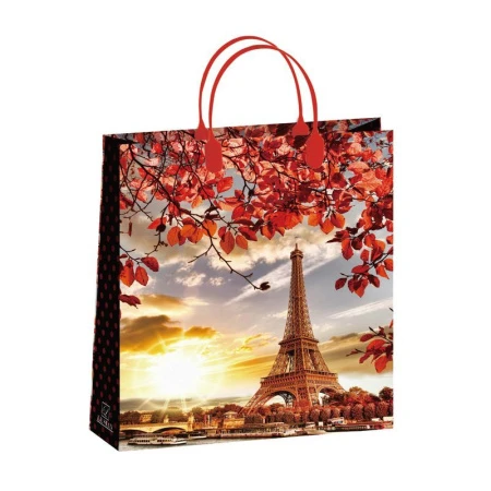 Пакет с пластиковой ручкой полиэтилен 32*40*10см Закат в Париже 22-146 (20/200)
