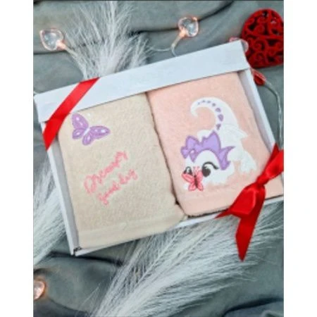 яяяНабор полотенец махровых 2пр 28*48см 43910-2+К-444