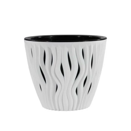 яяяКашпо Вдохновение 3л белый/чёрный (12)