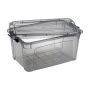Ящик для хранения 5,7л 200*300*150мм пластик КИП с замками черный прозрачный (5)