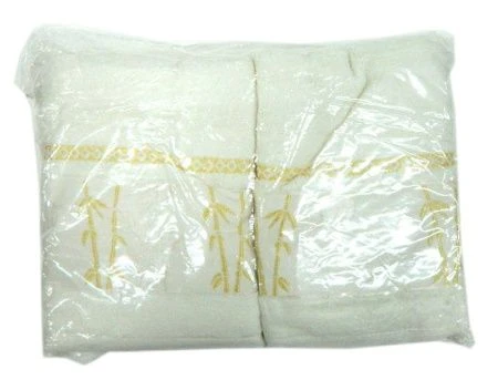 яяяНабор полотенец бамбук Панда  белый