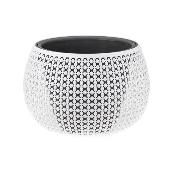 Кашпо 4л d290мм пластик ПИРУЛА Белый с вставкой (4)