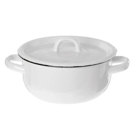 Кастрюля 1,5л эмаль белая 01-1608 (12)