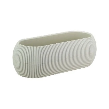 Кашпо 1,3л 280*115*90мм пластик ПИКАНТО белый ротанг овальное (12)