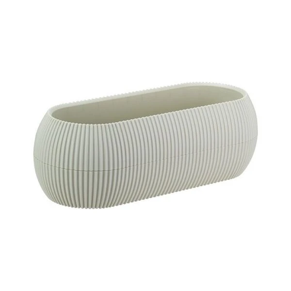 Кашпо 1,3л 280*115*90мм пластик ПИКАНТО белый ротанг овальное (12)