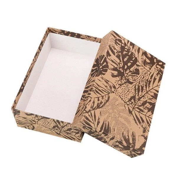 Коробка подарочная 8*8*6см Тропики крафт