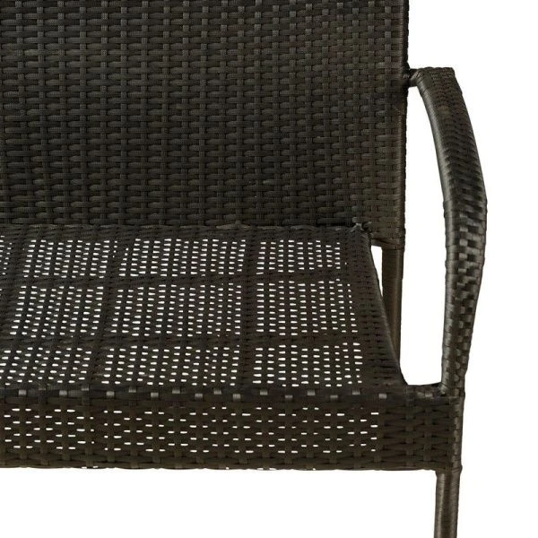 Диван Парис 2-х местный металл , икс.ротанг (до 100кг) черный 64*114*94см GS018 (1)