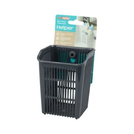 Держатель подвесной на присосках 94*95*121мм пластик HELPER темно-серый (24)