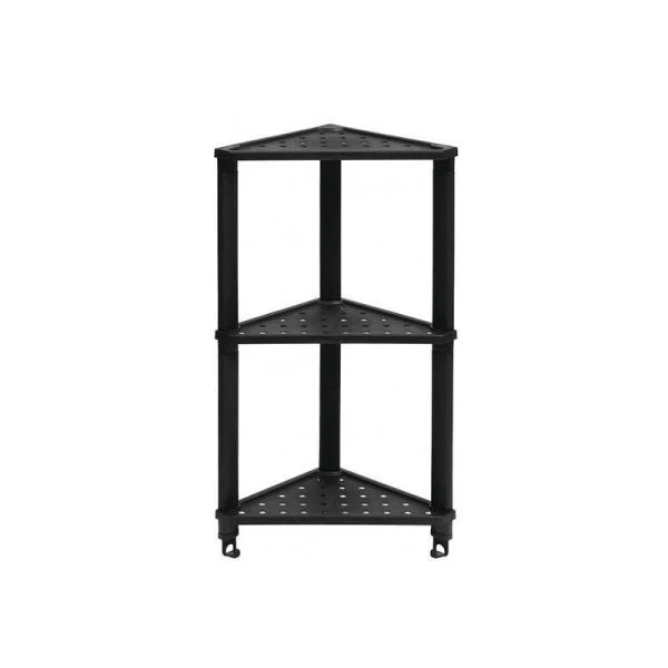 Этажерка 3 секции 365*260*680мм пластик VIKEA черная угловая подвесная (1)
