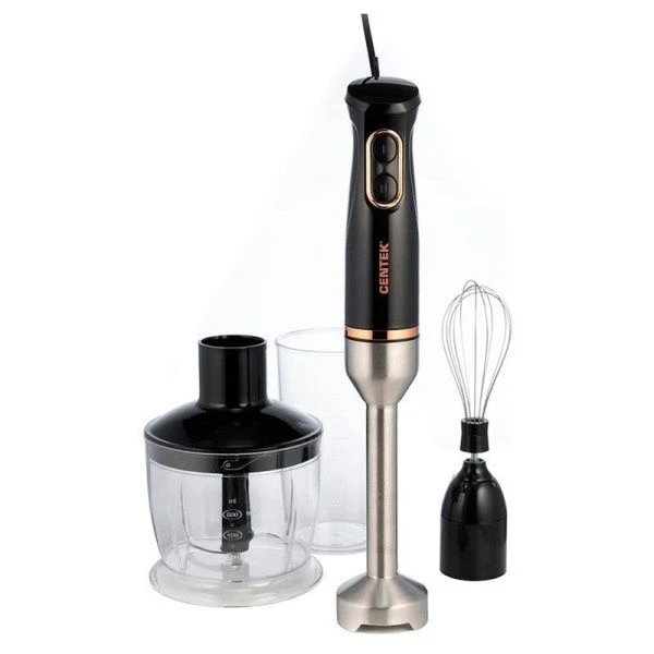 Блендер погружной нерж.сталь Centek CT-1347 черный 800Вт турбо режим стакан 600мл мерный 600мл (6)