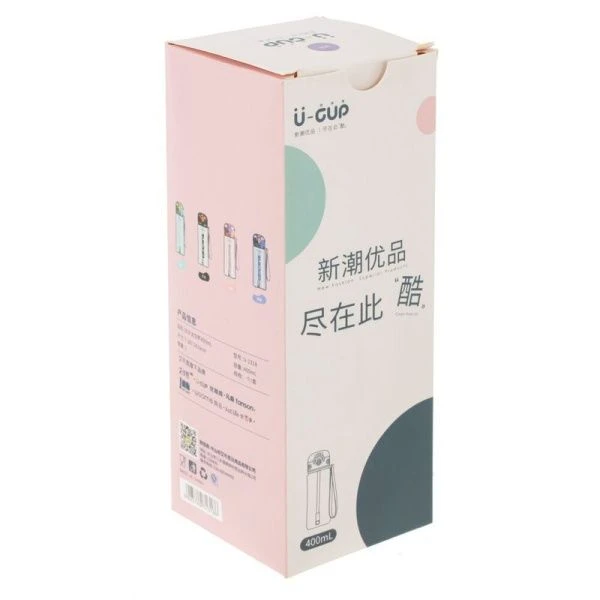 Бутылка 400 мл 6,5*6,5*19см 4 вида