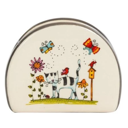 Салфетница 10*4*8см керамика ПОЛОСАТЫЙ КОТ (12)