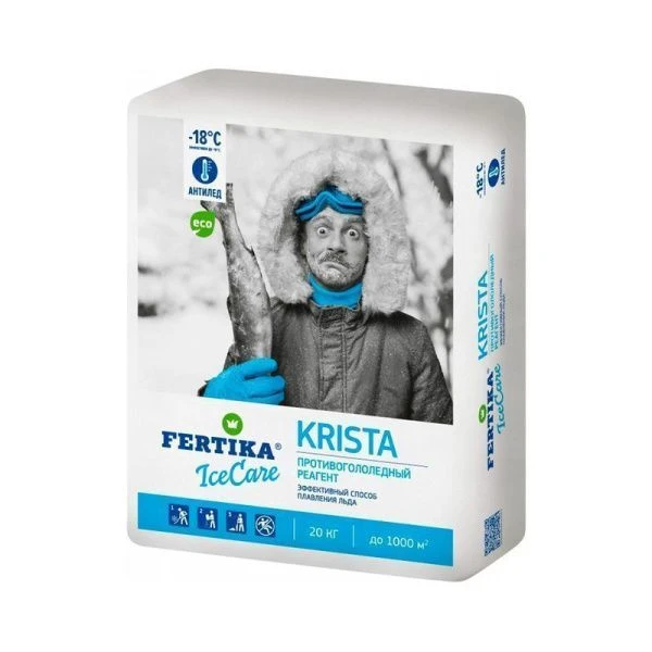 Реагент противогололедный 20кг ICE Care KRISTA (1) сбс