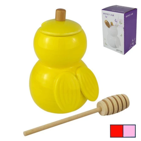 Банка для меда 12см фарфор ПЧЕЛА микс 3 вида AС7128/JC-8041-С (48)