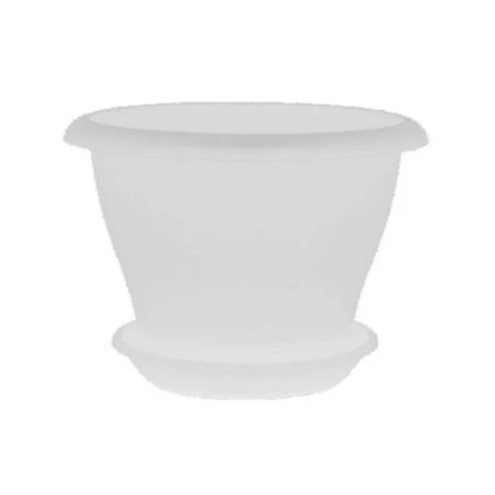 Горшок цветочный 2,9л d22см пластик ГАММА с поддоном прозрачный 5PL0081 (24)