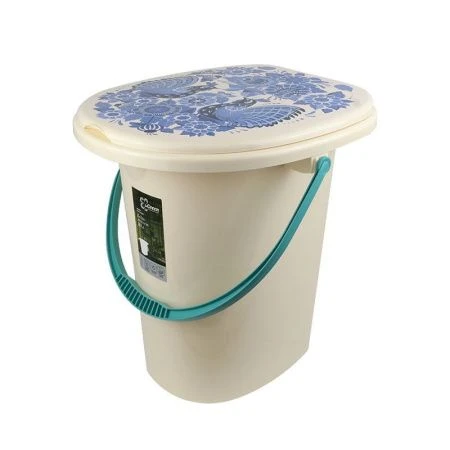Ведро-туалет 20л 38,5*34*42,5см пластик Smart Solution Гжель (6)