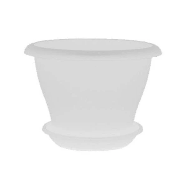 Горшок цветочный 2,9л d22см пластик ГАММА с поддоном прозрачный 5PL0081 (24)