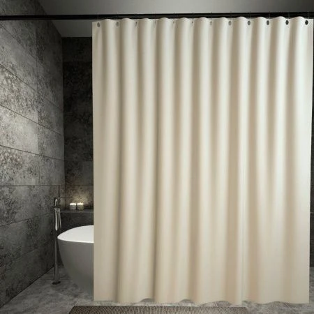 Штора для ванной 240*200см полиэстер с утяжелителем GRAND PREMIUM бежевый