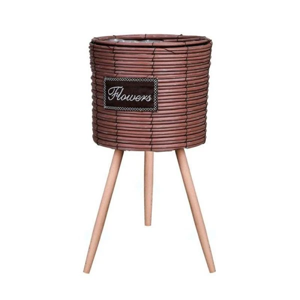 Корзинка плетеная 29*57см пластик круглая на ножках BY017 (12)