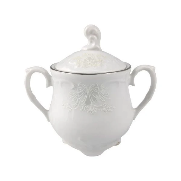 Сахарница 250мл фарфор ПЛАТИНА 0035960-OMAZ2304-Рококо ВЫВОД