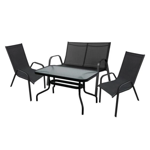 Набор мебели иск.ротанг Сан-РемоДелюкс (диван, 2 кресла, стол) черный SC-092KD/SC-089/4562-MT003 (1)