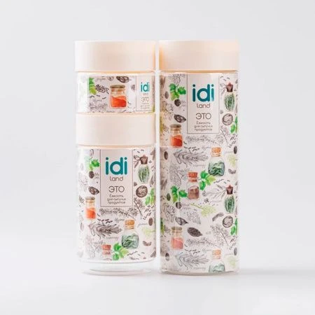 Набор банок для сыпучих продуктов 3шт (0,5/1/1,5л) пластик Asti светло-бежевый (6) 221103125/01