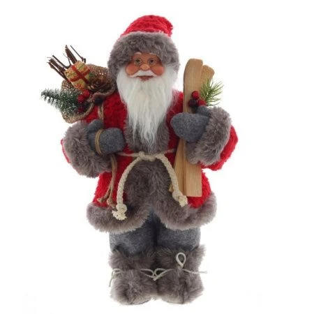 яяяФигурка новогодняя Дед Мороз 22*11*43см текстиль (12)