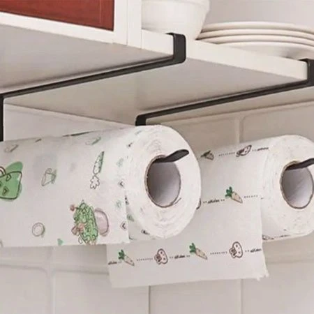 Держатель для бумажных полотенец металл 26*8(10)*1,2см черный 9-BBK (100)