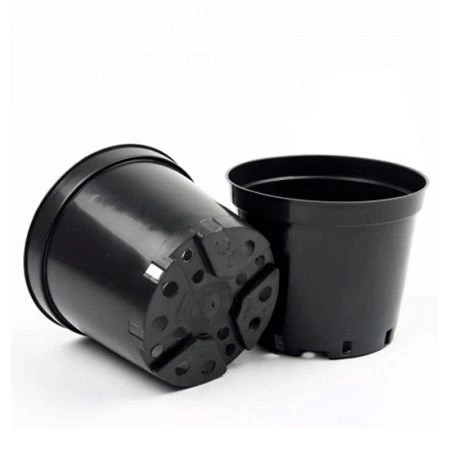 Горшок для рассады 1л круглый черный (d13см h10,4см) твердый, литой