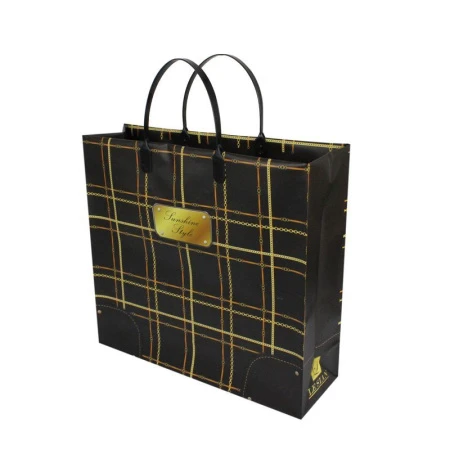 Пакет с пластиковой ручкой полиэтилен 30*30*10см Темный кейс 19/186 (20/200)