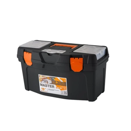 Ящик для инструментов 48,5*26*25,8см пластик Master 19" чёрный/оранжевый (7)