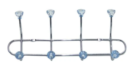 яяяВешалка 4 крючка 2-х уровневые Хрусталик 14х34х7см (4мм) JC-1168 (60)