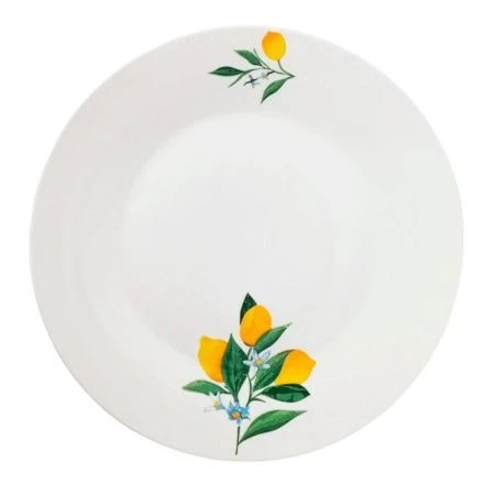 Тарелка мелкая 20см фарфор ЛИМОНЫ круглая (1272)