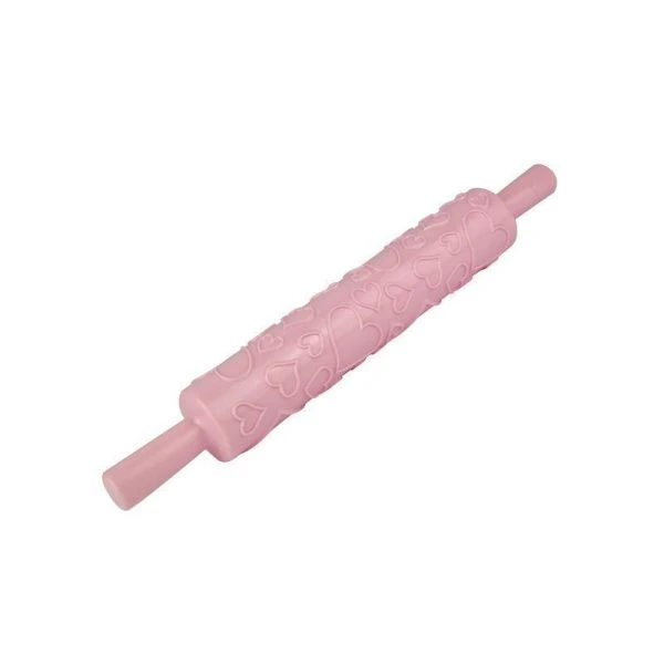 Скалка для рельефной раскатки 34*4,5см пластик СЕРДЕЧКИ (100)