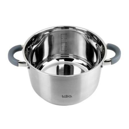 Кастрюля 8,2л h15,5см нерж.сталь КАЛИПСО стекл.крышка с силикон.обод. 26см капс.индукц.дно LR02-277