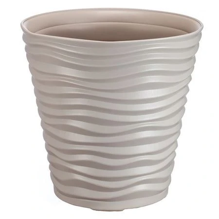 Кашпо 50л d460мм h450мм пластик ДЮНА Кремовый (3)
