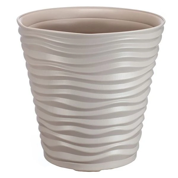 Кашпо 50л d460мм h450мм пластик ДЮНА Кремовый (3)