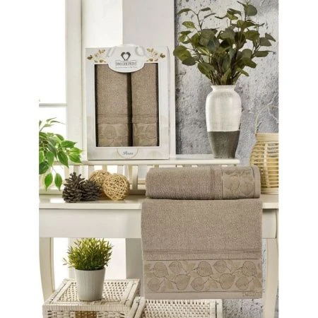 Набор полотенец махровые 2пр 50*90/70*140см TWO DOLPHINS PENZA серо-коричневый 380гр подар.уп. Набор полотенец махровые 2пр 50*90/70*140см TWO DOLPHINS PENZA серо-коричневый 380гр подар.уп.