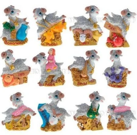 яяяФигурка Барашек. Знаки зодиака, Н 7см, 12 в.