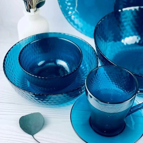 Столовый набор 43пр стекло ИДИЛЛИЯ ЛОНДОН ТОПАЗ (1)