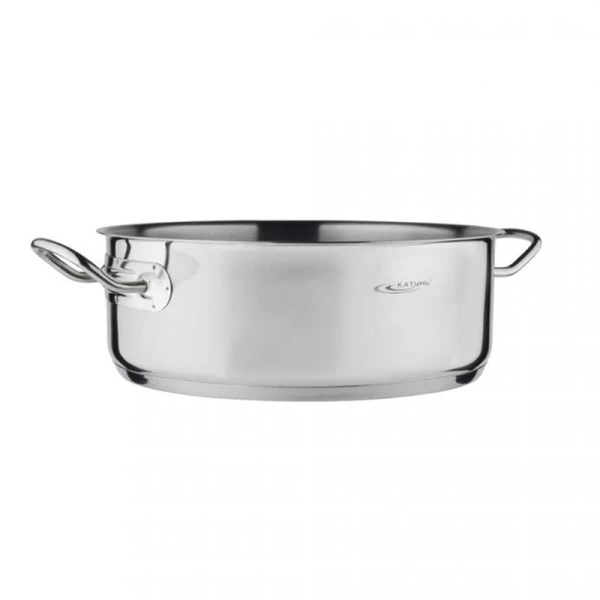 Кастрюля 4л нерж.сталь ОБЩЕПИТ низкая d24см h10см без крышки индукция ТРС КТ-ОБ-04Н (4)