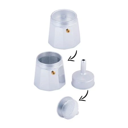 Кофеварка гейзерная 300мл на 6 чашек алюминий арт.2501 (36)