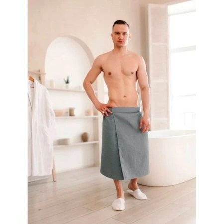 Килт мужской вафельный 65*146см Серый