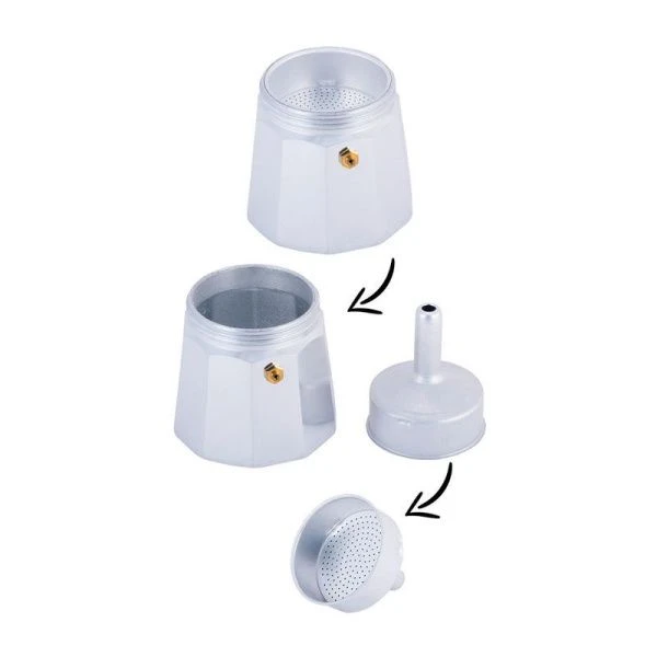 Кофеварка гейзерная 300мл на 6 чашек алюминий арт.2501 (36)