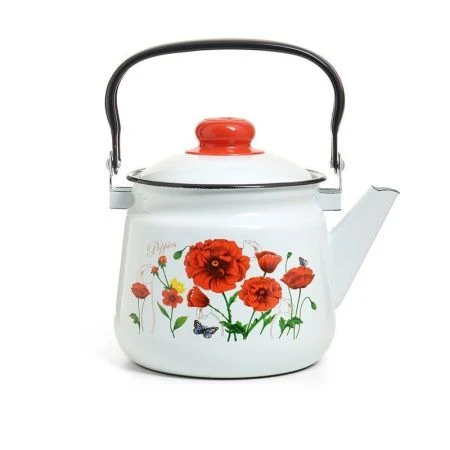 Чайник 1,5л эмаль КРАСНЫЕ МАКИ (8)