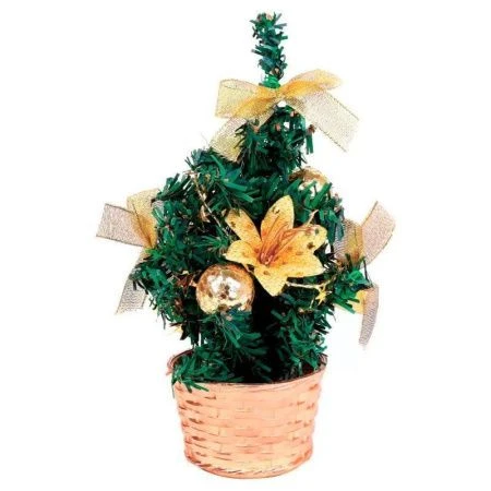 Елка декоративная, 20 см с желтыми украшениями НУ-4909