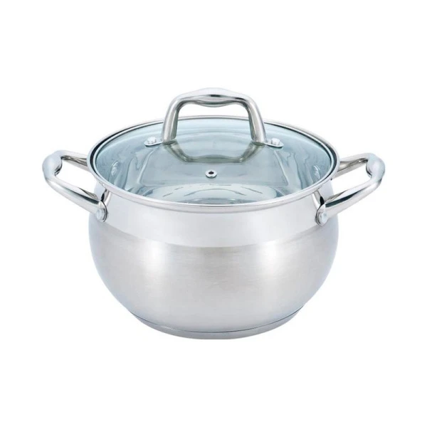 Кастрюля 4л нерж.сталь Apple стекл.крышка WR-1277 Premium (12)