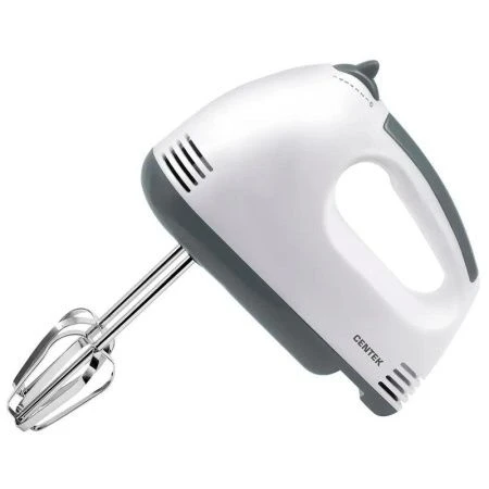 Миксер нерж.сталь/пластик Centek CT-1111 белый-серый 200Вт, 7 скоростей, взбивание/замешивание (24)